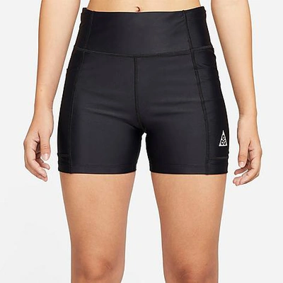 Shop Nike Women's Acg Dri-fit Adv Crater Lookout Legging Shorts In Black/black/summit White