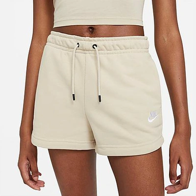Shop Nike Women's Sportswear Essential French Terry Shorts In Rattan/white