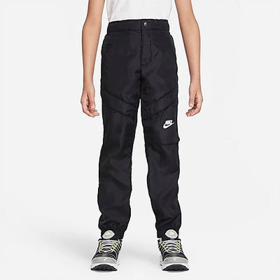 Shop Nike Boys' Sportswear Woven Utility Jogger Pants In Black/white