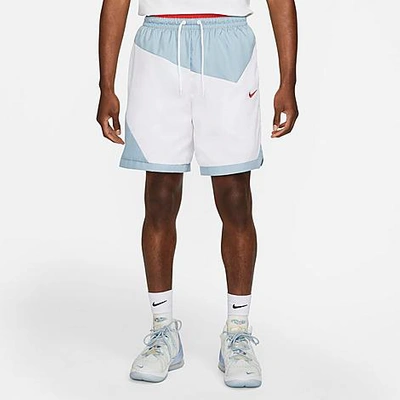 Shop Nike Men's Dna Basketball Shorts In Boarder Blue/white/boarder Blue/track Red
