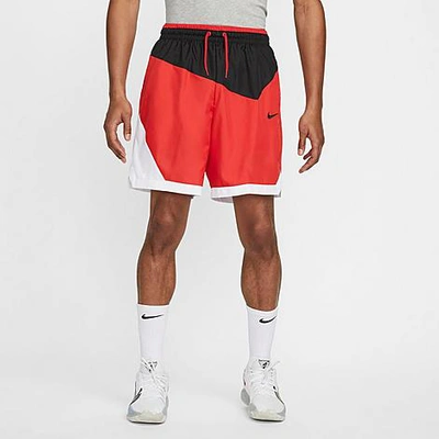 Shop Nike Men's Dna 8" Woven Basketball Shorts In Black/university Red/white/black