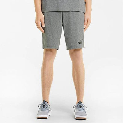 Shop Puma Men's Essentials Jersey Shorts In Medium Gray Heather