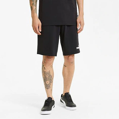 Shop Puma Men's Essentials Jersey Shorts In  Black