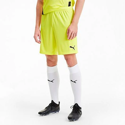 Shop Puma Men's Teamgoal 23 Knit Shorts In Fluo Yellow/ Black