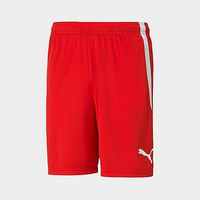 Shop Puma Men's Teamliga Soccer Shorts In  Red/ White