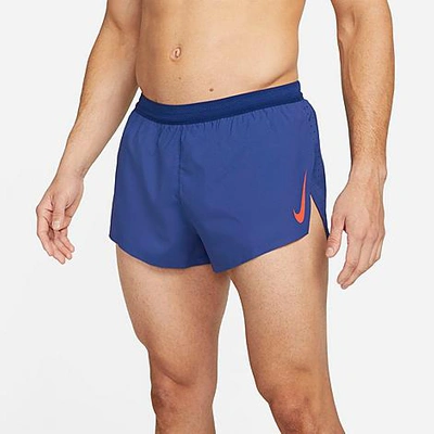 Shop Nike Men's Aeroswift Shorts In Deep Royal Blue/bright Crimson