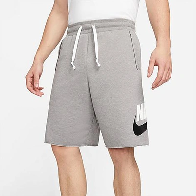Shop Nike Men's Sportswear Sport Essentials French Terry Alumni Shorts In Flat Pewter/heather