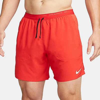 Shop Nike Men's Dri-fit Stride 7-inch Brief-lined Running Shorts In University Red/black/reflective Silver