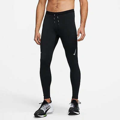 Shop Nike Men's Dri-fit Adv Aeroswift Racing Tights In Black/black/black/white