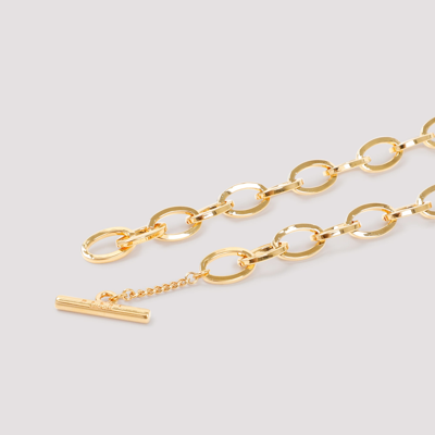 Shop Marni Brass Logo Necklace Jewellery In Metallic