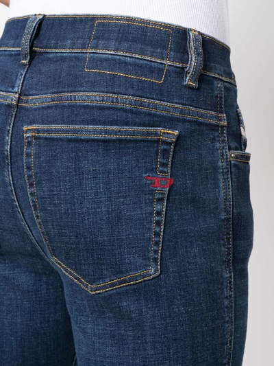 Shop Diesel Logo-patch Skinny Jeans In Blue