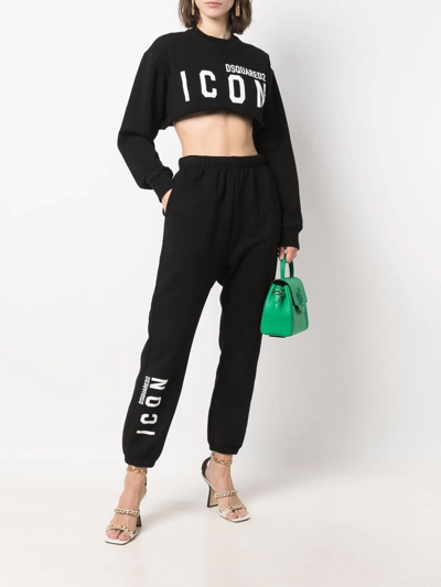 Shop Dsquared2 Logo-print Track Pants In Black