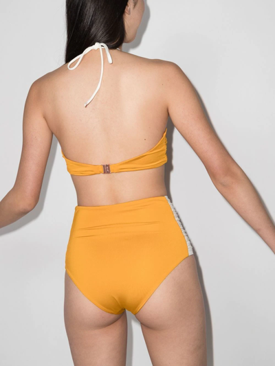 Shop Johanna Ortiz High-waisted Bikini Bottoms In Orange