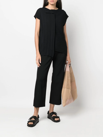 Shop Yohji Yamamoto Chunky-rib Wrap Knitted Top In Black