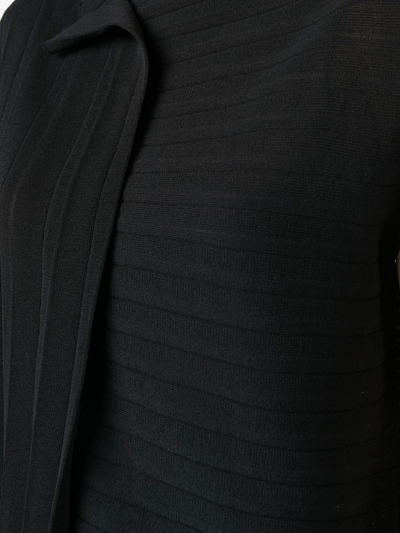Shop Yohji Yamamoto Chunky-rib Wrap Knitted Top In Black