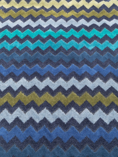 Shop Missoni Warner Zigzag Pattern Bath Towel In Blue