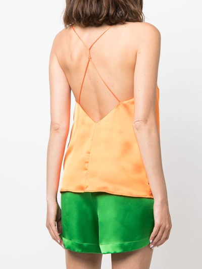 Blanca Vita Spaghetti-strap Satin Camisole In Orange