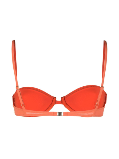 Totême Balconette Recycled Polyamide Blend Bikini Top In Orange
