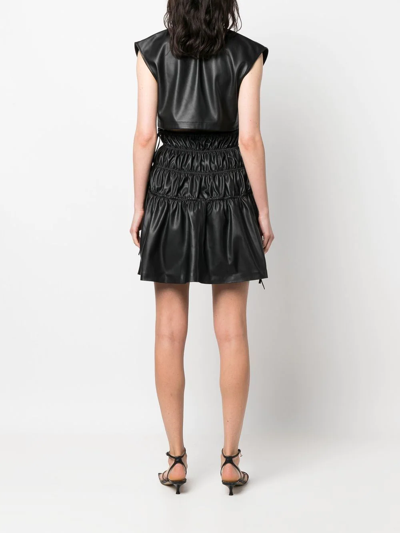 Shop Proenza Schouler White Label Gathered-detail Sleeveless Dress In Black