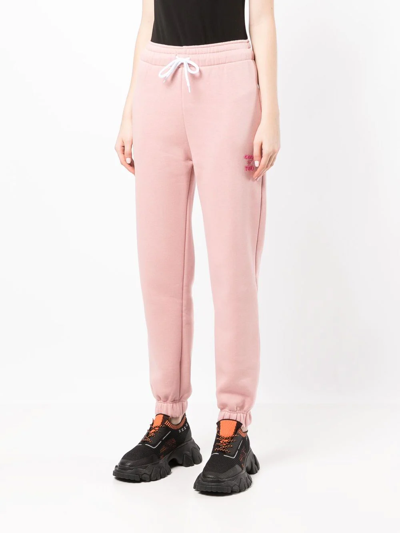 Bapy By *a Bathing Ape® Embroidered-slogan Track Pants In Pink