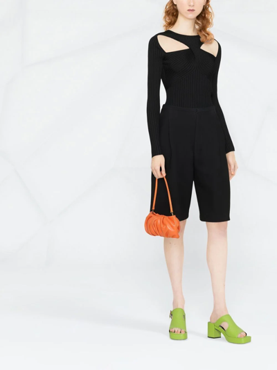 Self-portrait Cut-out Knitted Top In Black