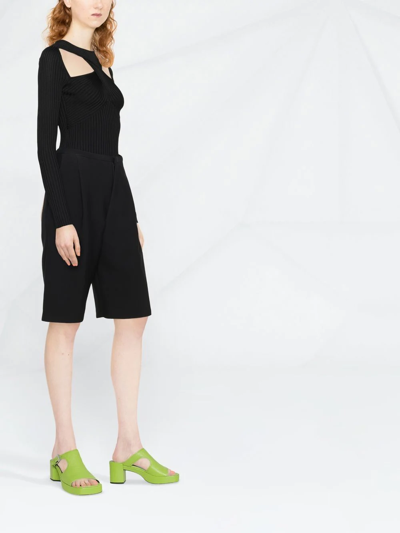 Self-portrait Cut-out Knitted Top In Black