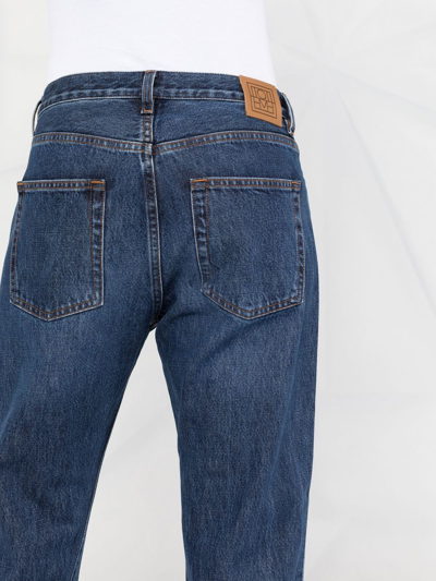 Totême Twisted Seam High-rise Straight-leg Organic-denim Jeans In Blue