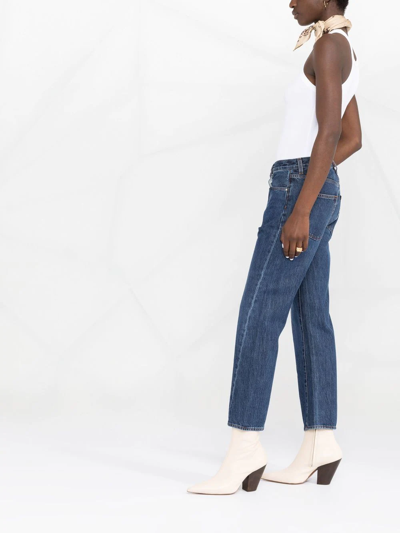 Shop Totême Cropped Straight-leg Jeans In Blue