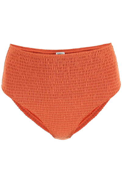 Shop Totême High-waisted Bikini Bottom In Orange