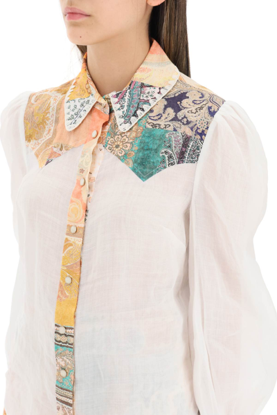 Shop Zimmermann Anneke Ramie Shirt In White