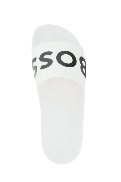 Shop Hugo Boss Slippers With Logo In White,black