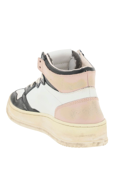 Shop Autry Medalist Sneakers In White,pink,black