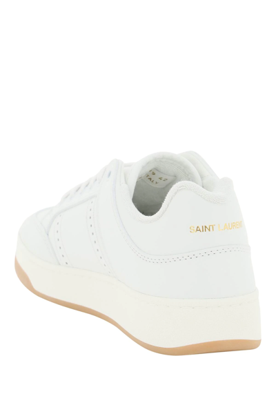 Shop Saint Laurent Leather Sl/61 Low-top Sneakers In White