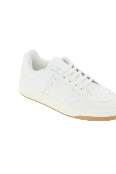 Shop Saint Laurent Leather Sl/61 Low-top Sneakers In White