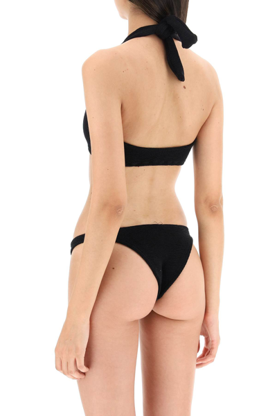 Shop Reina Olga Pilou Scrunch Bikini Set In Black