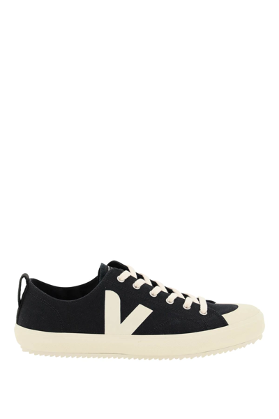 Shop Veja Nova Canvas Sneakers In Black,white
