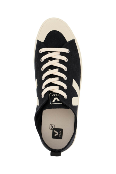 Shop Veja Nova Canvas Sneakers In Black,white