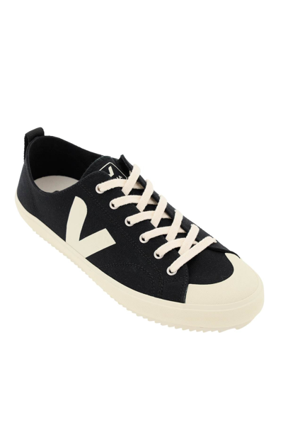 Shop Veja Nova Canvas Sneakers In Black,white