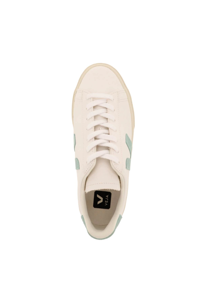 Shop Veja Campo Chromefree Leather Sneakers In White,green