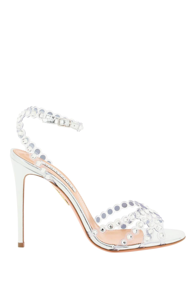 Shop Aquazzura Tequila 105 Sandals In Silver