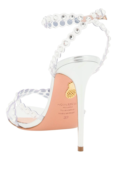 Shop Aquazzura Tequila 105 Sandals In Silver