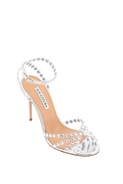 Shop Aquazzura Tequila 105 Sandals In Silver