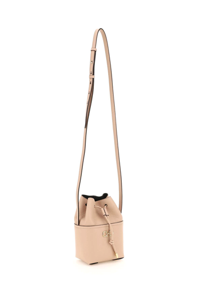 Shop Ferragamo Soft Bucket Bag Gancini In Beige,pink