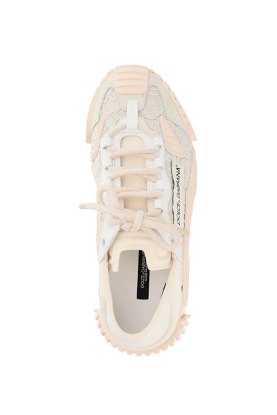 Shop Dolce & Gabbana Lace Ns1 Sneakers In White