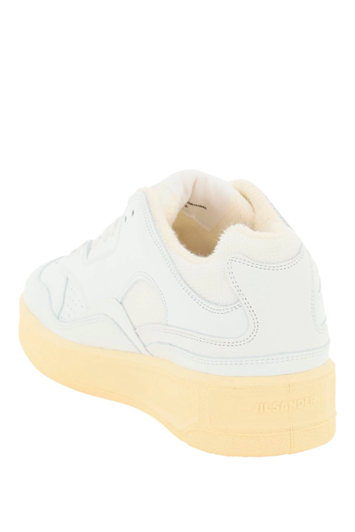 Jil Sander Leather Sneakers In White