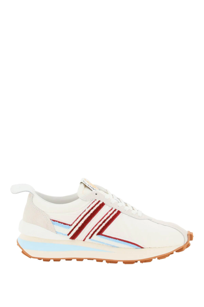Shop Lanvin Bumper Sneakers In White,red,light Blue