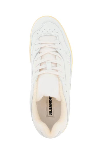 Jil Sander Leather Sneakers In White