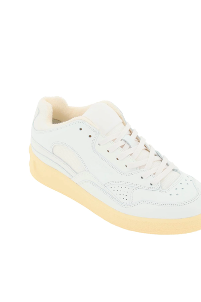 Jil Sander Leather Sneakers In White
