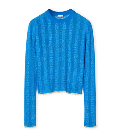 Shop Loewe Anagram Logo Sweater In Blue