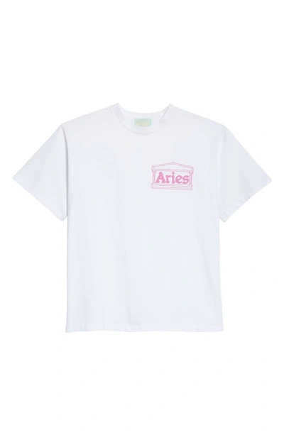 Shop Aries Temple Logo Graphic Cotton Tee In White